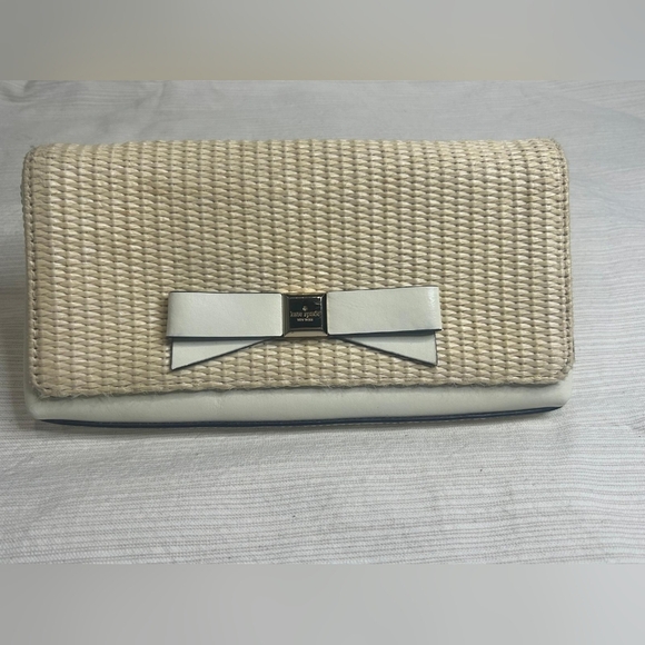 Kate Spade Cream Woven Clutch - Picture 1 of 8